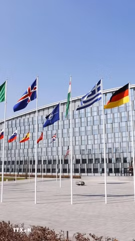 Trụ sở NATO tại Brussels, Bỉ. (Ảnh: Kyodo/TTXVN)