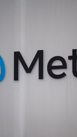 Biểu tượng của Tập đoàn Meta. (Ảnh: AFP/TTXVN)