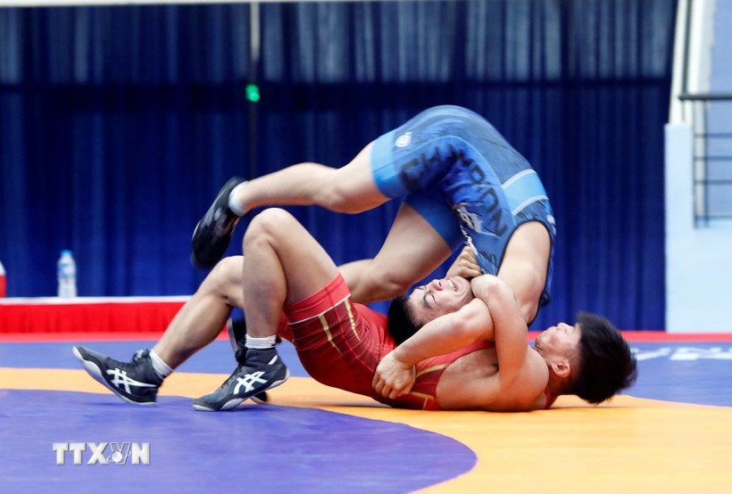 Môn vật hứa hẹn giành 3-4 huy chương Vàng trong ngày hôm nay. (Ảnh: Trần Việt/TTXVN)