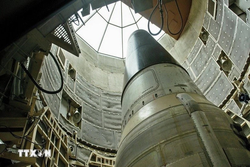 Tên lửa liên lục địa có khả năng mang đầu đạn hạt nhân Titan II của Mỹ. (Ảnh: Sputnik/TTXVN)