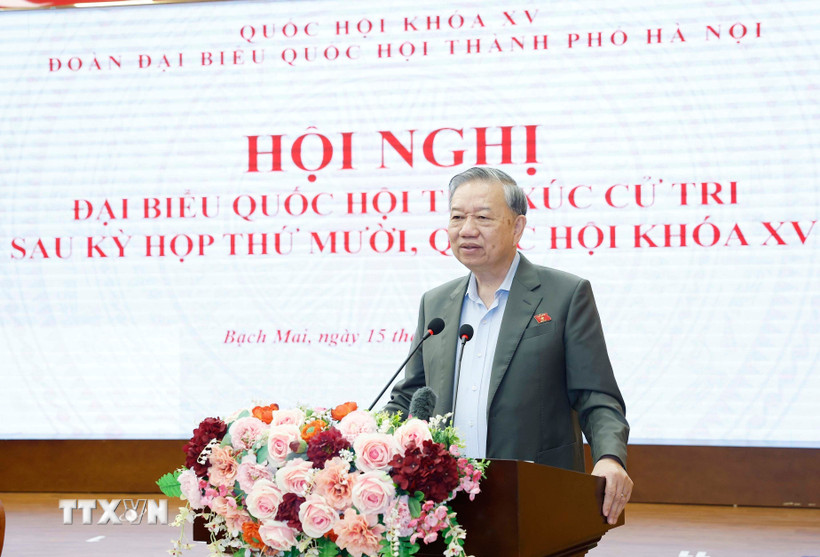 Tổng Bí thư Tô Lâm phát biểu. (Ảnh: Thống Nhất/TTXVN)