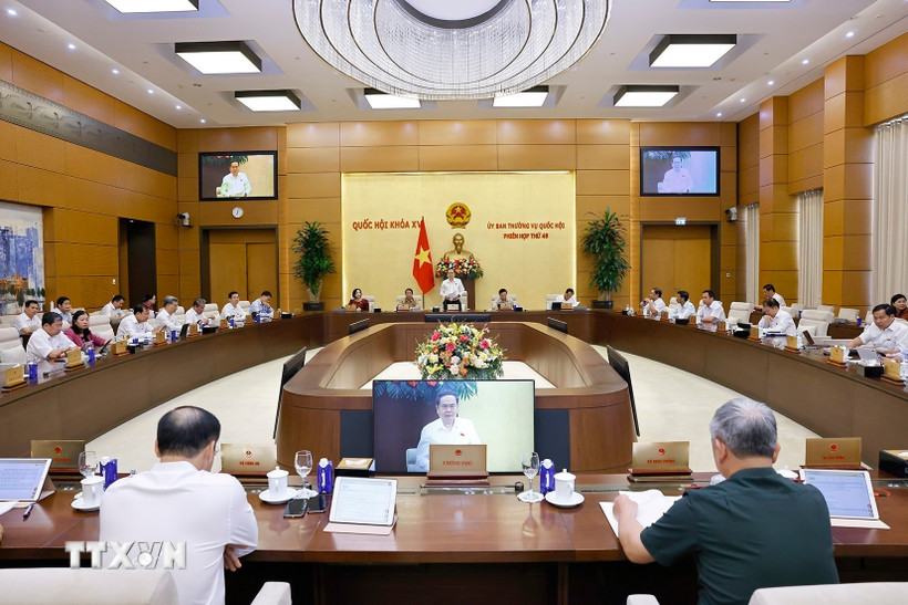 Chủ tịch Quốc hội Trần Thanh Mẫn phát biểu khai mạc phiên họp. (Ảnh: Doãn Tấn/TTXVN)