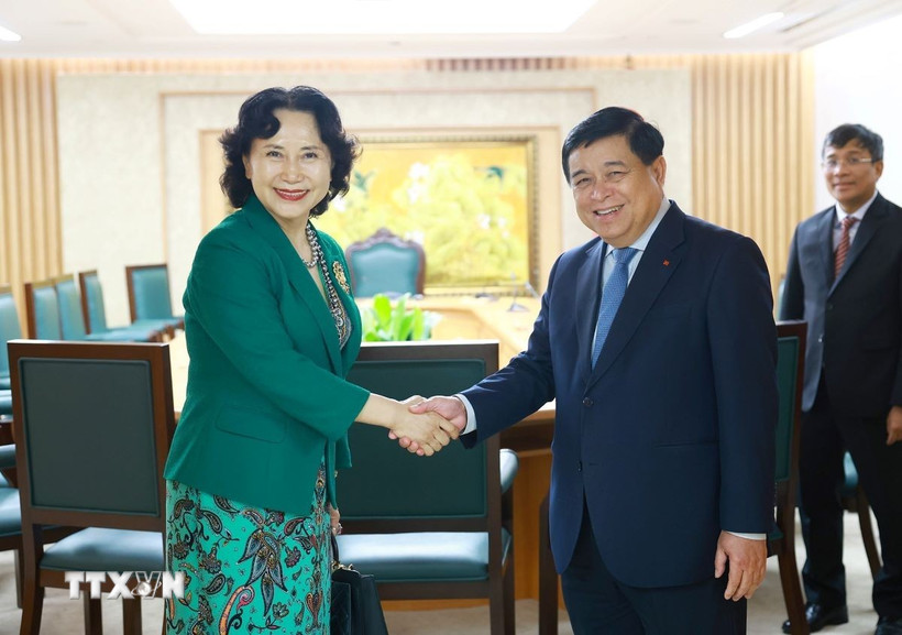 Phó Thủ tướng Nguyễn Chí Dũng tiếp Giáo sư Đào Nhất Đào và đoàn doanh nghiệp Trung Quốc. (Ảnh: Dương Giang/TTXVN)