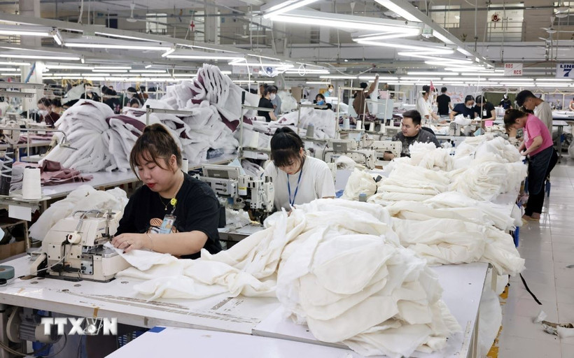 May hàng xuất khẩu. (Ảnh: Trần Việt/TTXVN)