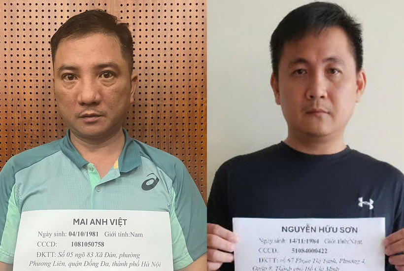 Các đối tượng chủ mưu, cầm đầu Mai Anh Việt và Nguyễn Hữu Sơn. (Nguồn: Bộ Công an)
