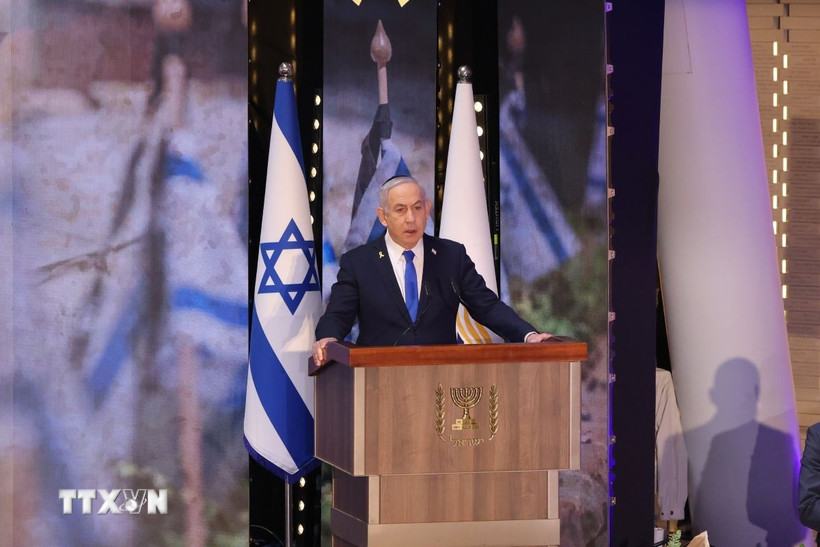 Thủ tướng Israel Benjamin Netanyahu phát biểu tại Jerusalem. (Ảnh: THX/TTXVN)