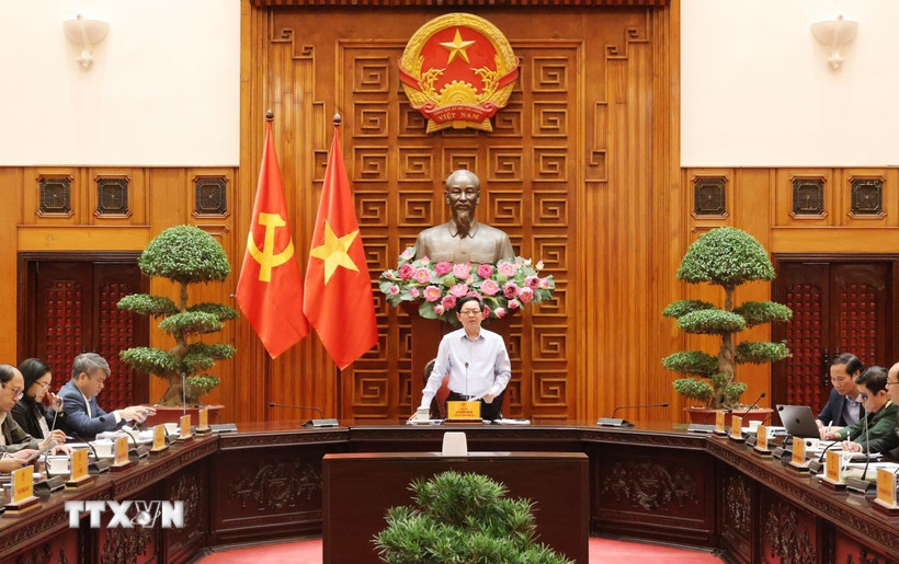 Quang cảnh buổi làm việc. (Ảnh: Xuân Tùng/TTXVN)
