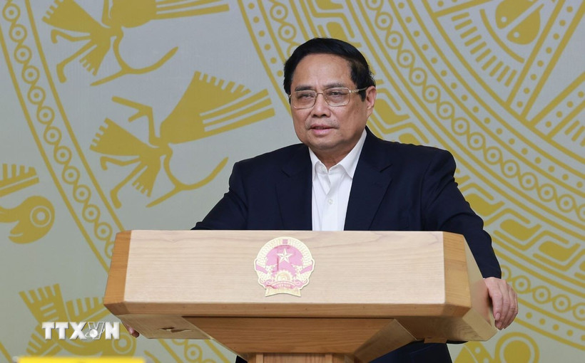 Thủ tướng Phạm Minh Chính kết luận Phiên họp lần thứ nhất của Ban Chỉ đạo Phòng thủ dân sự quốc gia. (Ảnh: Dương Giang/TTXVN)