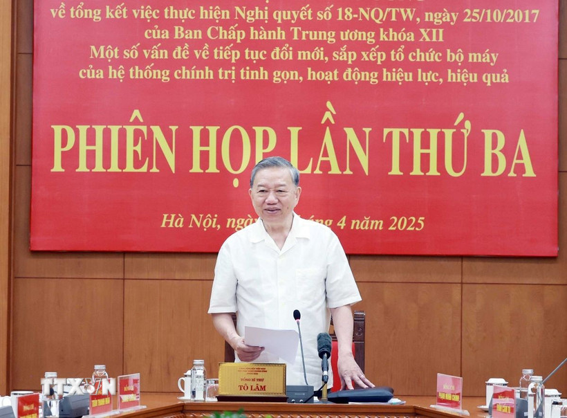 Tổng Bí thư Tô Lâm chủ trì phiên họp. (Ảnh: Thống Nhất/TTXVN)