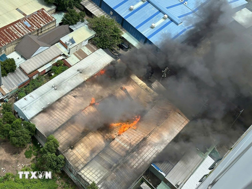 Hiện trường vụ cháy. (Ảnh: TTXVN phát)