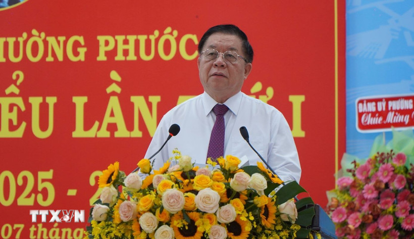 Ông Nguyễn Trọng Nghĩa, Ủy viên Bộ Chính trị, Bí thư Trung ương Đảng, Trưởng Ban Tuyên giáo và Dân vận Trung ương phát biểu. (Ảnh: Nhựt An/TTXVN)