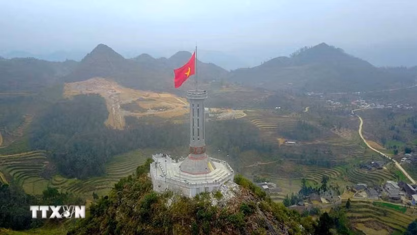 Cột cờ Lũng Cú. (Ảnh: Thành Đạt/TTXVN)