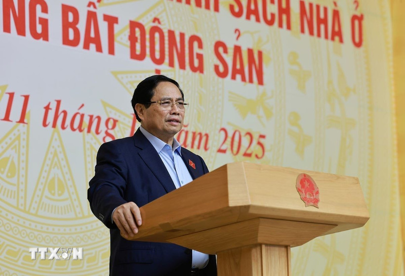 Thủ tướng Phạm Minh Chính kết luận phiên họp. (Ảnh: Dương Giang/TTXVN)
