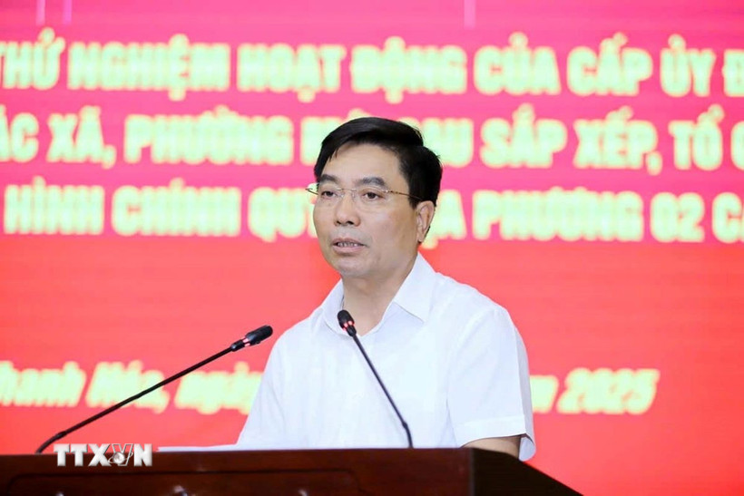 Bí thư Tỉnh ủy Thanh Hóa Nguyễn Doãn Anh phát biểu tại hội nghị. (Ảnh: TTXVN phát)