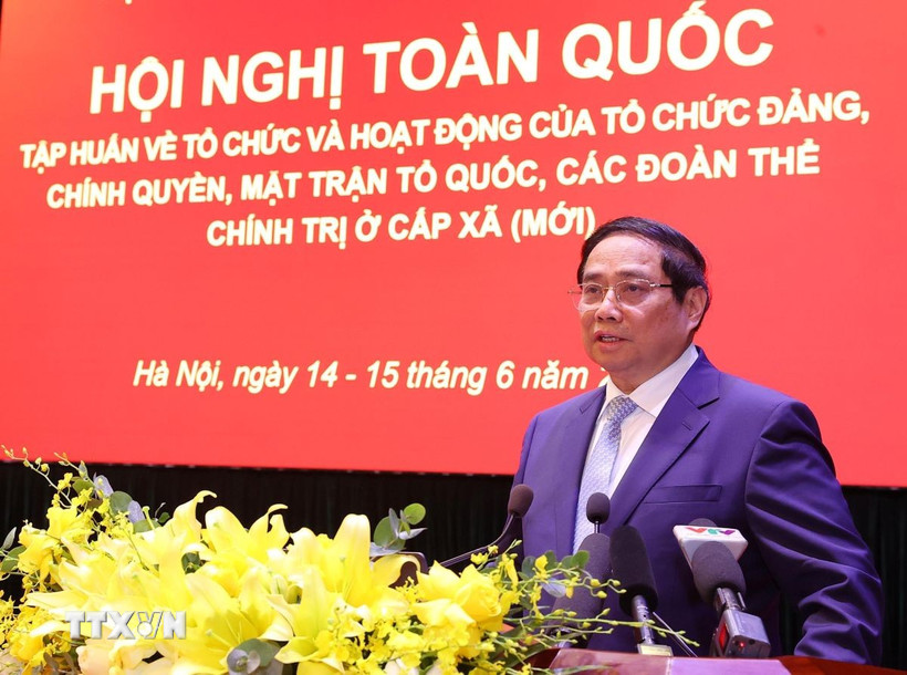 Thủ tướng Phạm Minh Chính phát biểu chỉ đạo Hội nghị. (Ảnh: Văn Điệp/TTXVN)