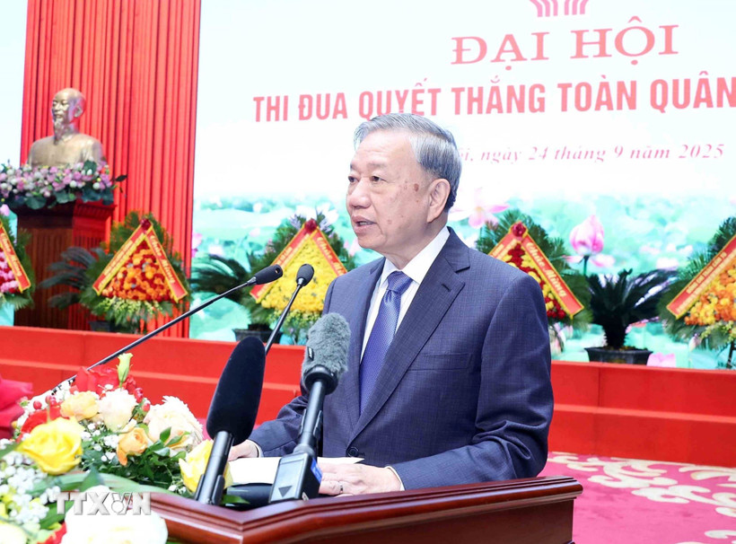 Tổng Bí thư Tô Lâm phát biểu. (Ảnh: Thống Nhất/TTXVN)