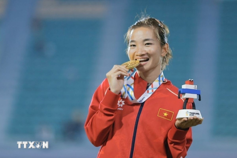 Nguyễn Thị Oanh đã có 2 huy chương Vàng tại SEA Games 33. (Ảnh: Minh Quyết/TTXVN)