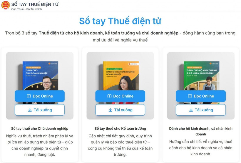 Sổ tay điện tử hỗ trợ người nộp thuế.