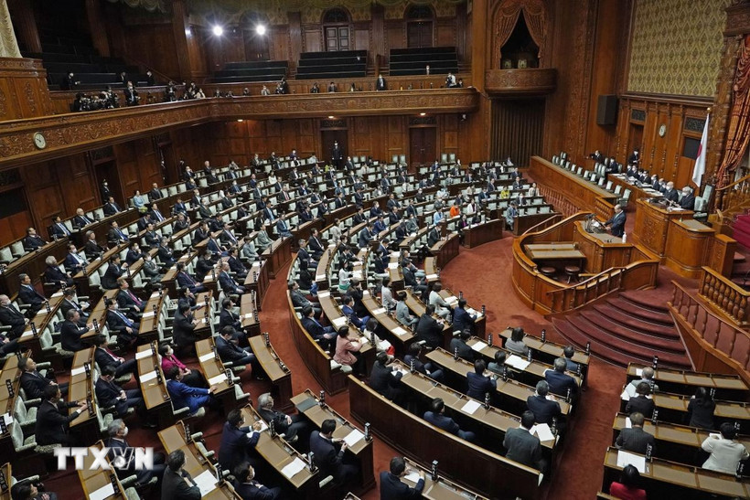 Toàn cảnh một phiên họp Quốc hội Nhật Bản tại thủ đô Tokyo. (Ảnh: Kyodo/TTXVN)