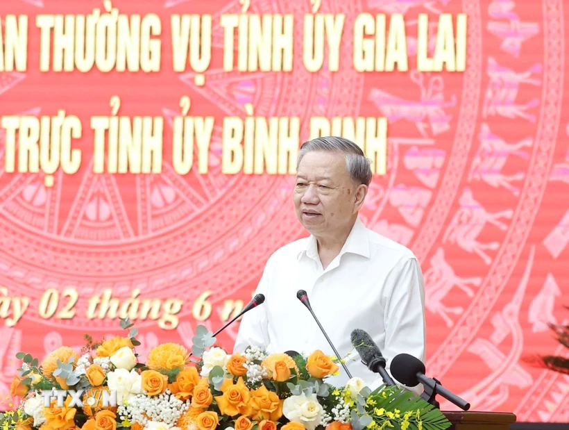 Tổng Bí thư Tô Lâm phát biểu chỉ đạo. (Ảnh: Thống Nhất/TTXVN)