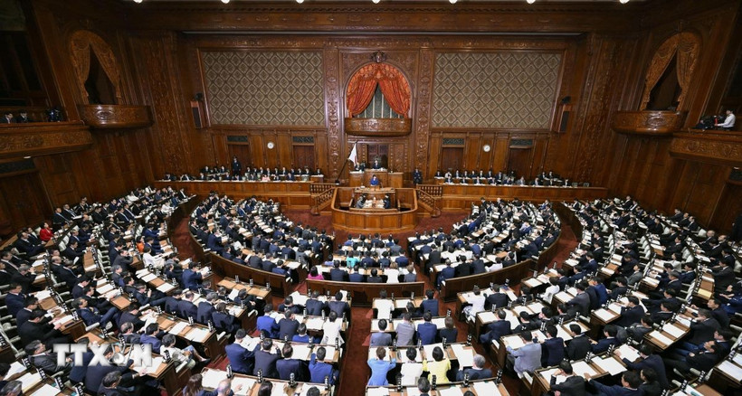 Toàn cảnh phiên họp Quốc hội Nhật Bản tại Tokyo. (Ảnh: Kyodo/TTXVN)