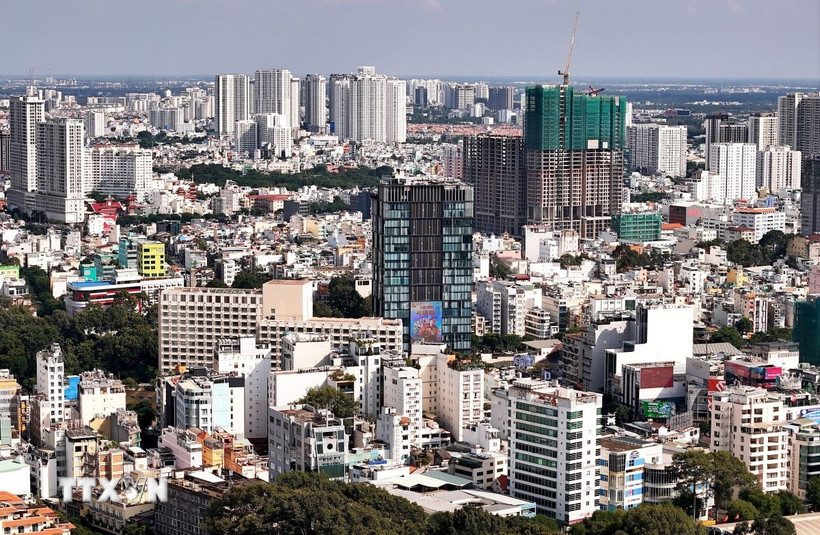 Bất động sản khu vực trung tâm Thành phố Hồ Chí Minh. (Ảnh: Hồng Đạt/TTXVN)