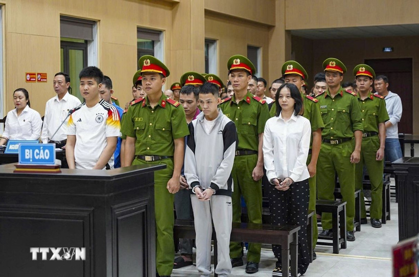 Các bị cáo tại phiên tòa. (Ảnh: TTXVN phát)