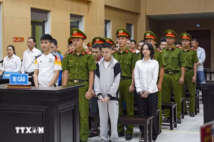 Các bị cáo tại phiên tòa. (Ảnh: TTXVN phát)