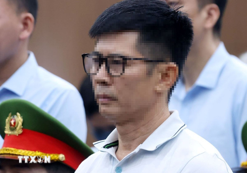 Bị cáo Nguyễn Duy Hưng, cựu Chủ tịch Hội đồng quản trị Tập đoàn Thuận An nhận mức án 10 năm 6 tháng tù. (Ảnh: Phạm Kiên/TTXVN)