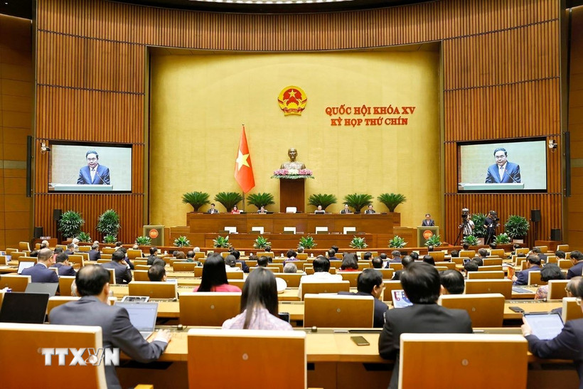 Chủ tịch Quốc hội Trần Thanh Mẫn phát biểu bế mạc Kỳ họp. (Ảnh: Doãn Tấn/TTXVN)