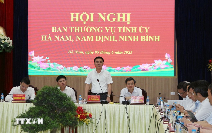 Phó Trưởng Ban Tổ chức Trung ương Đỗ Trọng Hưng phát biểu tại Hội nghị. (Ảnh: Nguyễn Chinh/TTXVN)