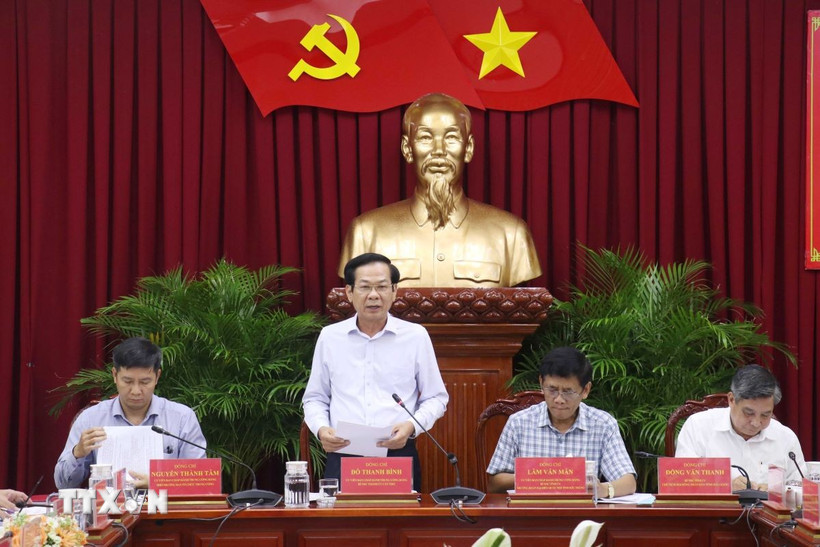 Ông Đỗ Thanh Bình, Ủy viên Trung ương Đảng, Bí thư Thành ủy Cần Thơ phát biểu. (Ảnh: Ngọc Thiện/TTXVN)
