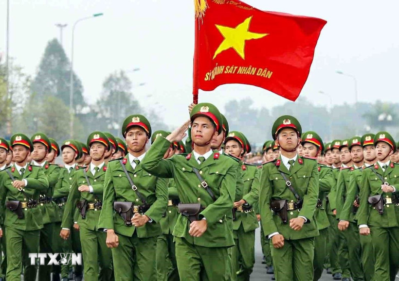 Lực lượng Công an nhân dân được xác định là lực lượng nòng cốt trong thực hiện nhiệm vụ bảo vệ an ninh quốc gia. (Ảnh: Phạm Kiên/TTXVN)