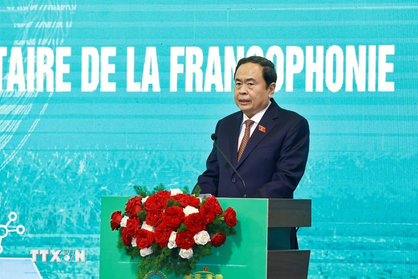 Chủ tịch Quốc hội Trần Thanh Mẫn phát biểu khai mạc hội nghị. (Ảnh: Doãn Tấn/TTXVN)