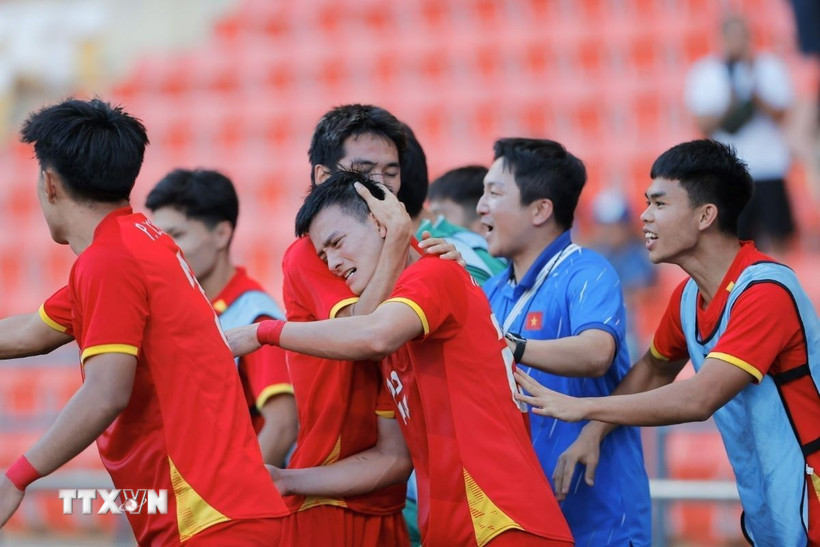 U22 Việt Nam được kỳ vọng sẽ giành HCV SEA Games 33. (Ảnh: Minh Quyết/TTXVN)