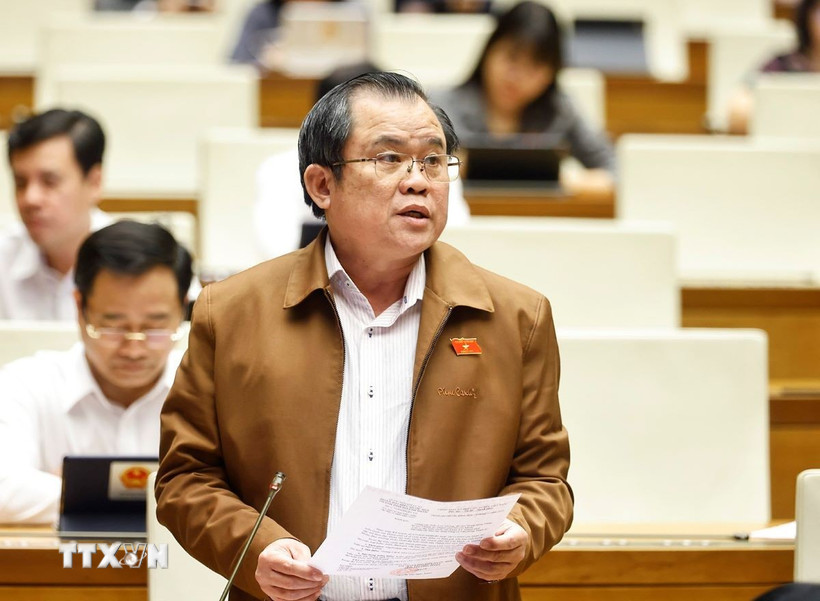 Đại biểu Quốc hội Thành phố Hồ Chí Minh Nguyễn Tâm Hùng phát biểu. (Ảnh: Doãn Tấn/TTXVN)