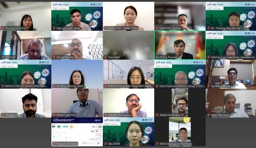 Đại diện các doanh nghiệp hai nước tham dự hội thảo. (Ảnh: chụp màn hình)