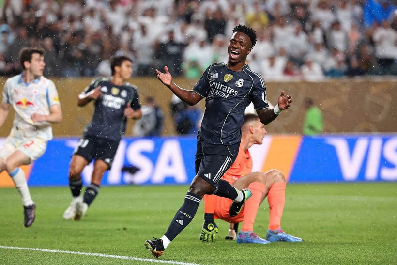 Vinicius Junior tỏa sáng đưa Real Madrid vào vòng 1/8 FIFA Club World Cup 2025. (Nguồn: Getty Images)