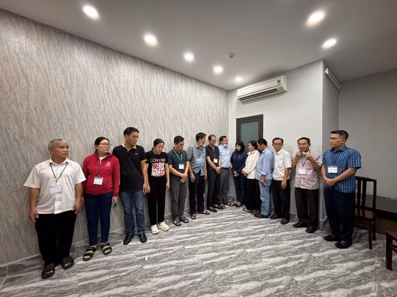 Các đối tượng tại cơ quan Công an.