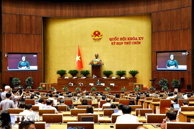 Bộ trưởng Bộ Nội vụ Phạm Thị Thanh Trà phát biểu giải trình, làm rõ một số vấn đề đại biểu Quốc hội nêu. (Ảnh: Doãn Tấn/TTXVN)