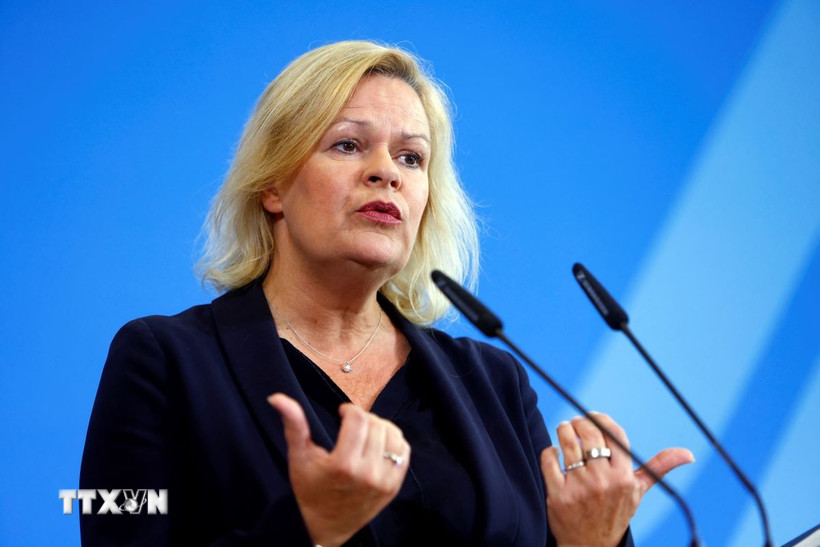 Bộ trưởng Nội vụ Đức Nancy Faeser. (Ảnh: AFP/TTXVN)