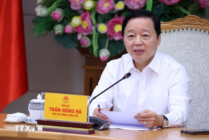 Phó Thủ tướng Trần Hồng Hà phát biểu chỉ đạo. (Ảnh: Văn Điệp/TTXVN)