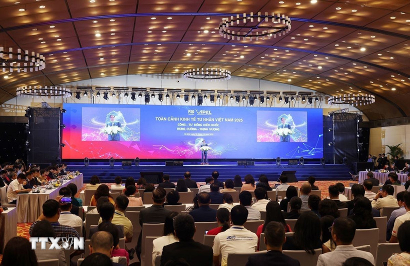 Phiên họp cấp cao Toàn cảnh Kinh tế tư nhân lần thứ nhất (ViPEL 2025). (Ảnh: Dương Giang/TTXVN)