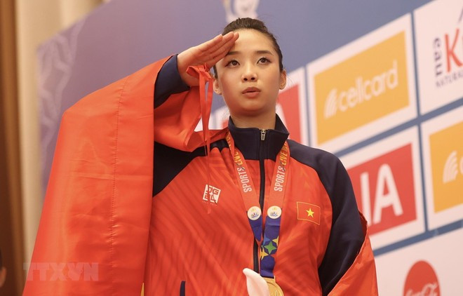 Dương Thúy Vi được kỳ vọng tỏa sáng ở SEA Games 33. (Ảnh: Hoàng Linh/TTXVN)