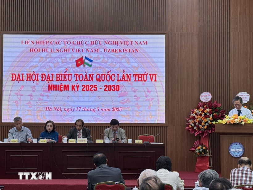 Quang cảnh Đại hội đại biểu toàn quốc lần thứ VI, nhiệm kỳ 2025-2030, Hội Hữu nghị Việt Nam-Uzbekistan. (Ảnh: Hải Ngọc/TTXVN)