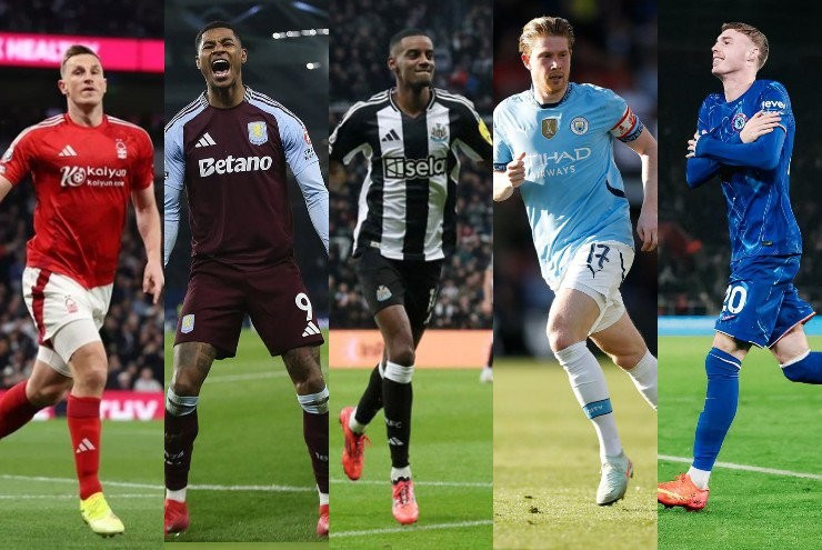 Nottingham Forest, Newcastle, Man City, Chelsea và Aston Villa cạnh tranh quyết liệt cho tấm vé dự Cúp C1 mùa sau.