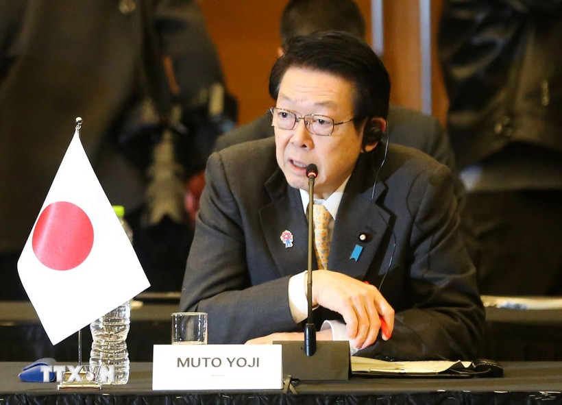 Bộ trưởng Kinh tế, Thương mại và Công nghiệp Nhật Bản Nhật Bản Yoji Muto. (Ảnh: THX/TTXVN)