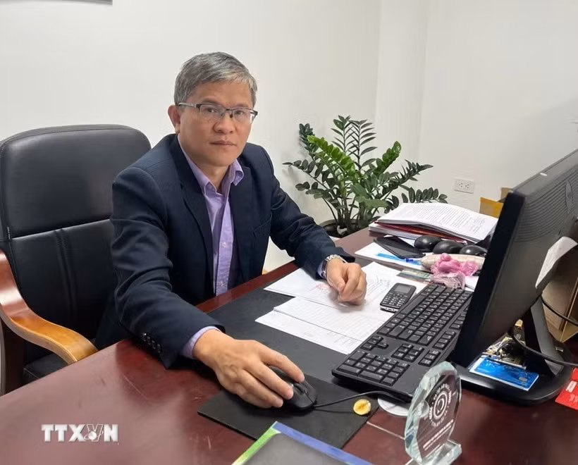 Tiến sỹ Nguyễn Xuân Khoát, Phó Giám đốc Trung tâm Ứng dụng công nghệ thông tin, Viện Hàn lâm Khoa học xã hội Việt Nam đề xuất ưu tiên cơ chế các quỹ phát triển khoa học và công nghệ. (Ảnh: Diệu Thúy/TTXVN)