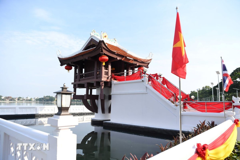 Chùa Một Cột tại tỉnh Khon Kaen, Thái Lan sau khi được cải tạo. (Ảnh: Huy Tiến/TTXVN)