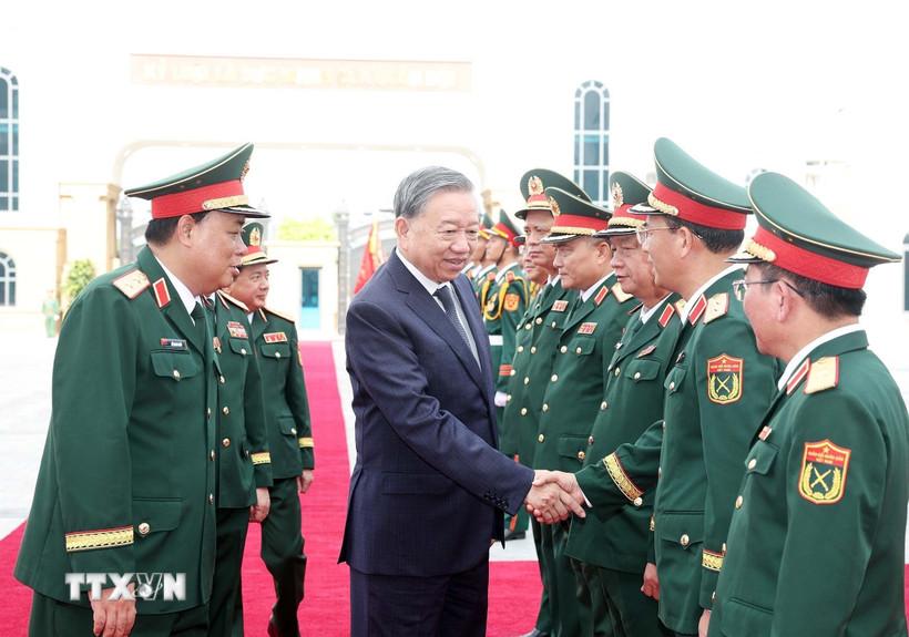 Tổng Bí thư Tô Lâm và các đại biểu. (Ảnh: Thống Nhất/TTXVN)